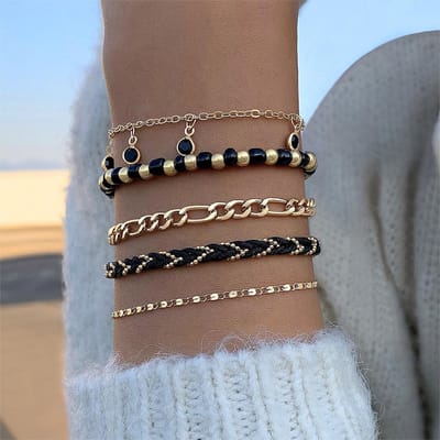 Sorprese Armband - Calm - Goudkleurig - Armband Dames - 5-Delige Armbanden - Cadeau - Model T