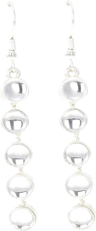 Behave - Oorbellen hangers zilverkleur - 6,5 cm - moderne minimalisme