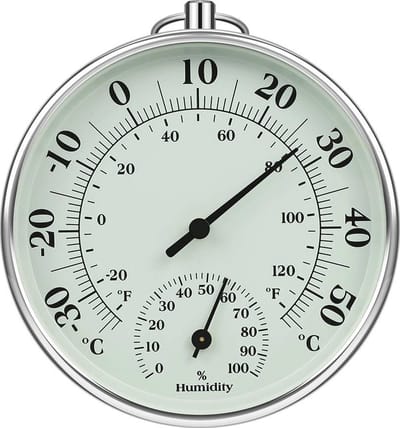 Hygrometer en Thermometer 10 cm voor Binnen en Buiten - Luchtvochtigheidsmeter voor Klimaatmonitoring
