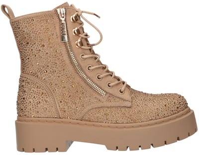 La Strada Bootie Met Steentjes Beige Suede - Damesschoenen - Maat - 39