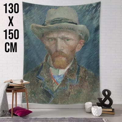 Allernieuwste.nl® Wandkleed Van Gogh Zelfportret - Kunstzinnige Sfeer - 130 x 150 cm