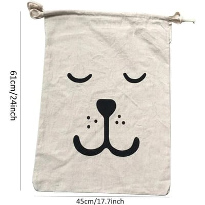 Grand sac à linge en coton et lin, sac de rangement pour jouets, tissu imprimé, sac de sport à cordon, sacs de rangement pour vêtements sales