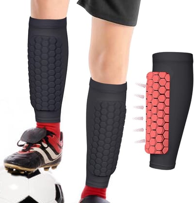 Dailygoody - Voetbal scheenbeschermers - Antislip bescherming - Zwart - Scheenbeschermer voor kinderen - Geschikt voor voetbal, basketbal, volleybal