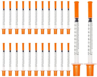 Dailygoods- Spuiten 50 Stuks - Steriele Kunststof Spuiten - 1 ml - 30 G/13 mm - Voor Huisdieren/Plantenirrigatie - Individuele Verpakking - Injectiespuit