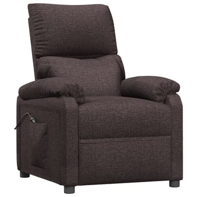 vidaXL Fauteuil verstelbaar elektrisch stof donkerbruin