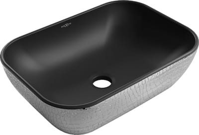 Mexen Rita opzetwastafel 45 x 32 cm, zwarte mat/zilver schubbenpatroon - 21084572