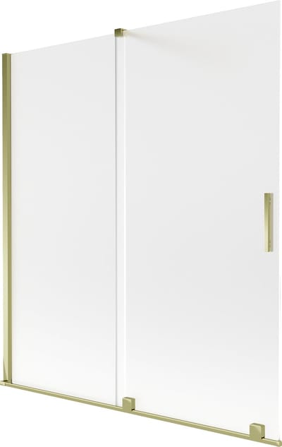 Mexen Velar badwand 2-delig schuifbaar 150 x 150 cm, ijs, goud - 896-150-000-31-50