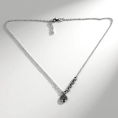 Cavill - 925 Sterling Zilveren Ketting Levensboom - Verstelbaar 45-50 cm - Elegante Damesketting met Karabijnsluiting - 14x10 mm Hanger