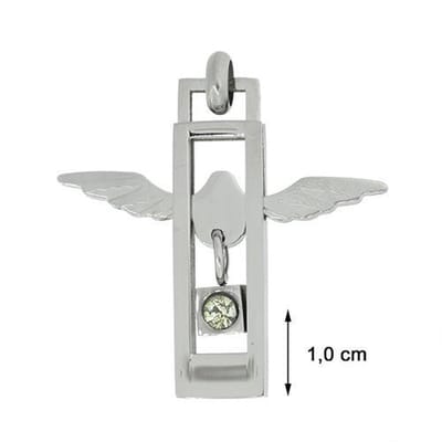 Blinx Jewels Stalen Hanger Vleugels Steen Zirkonia
