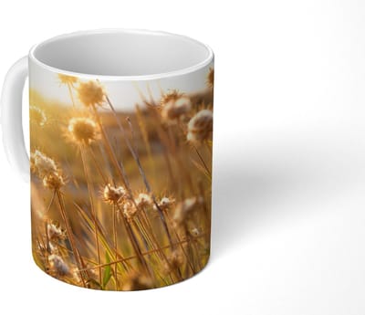 Mok - Koffiemok - Planten - Natuur - Bloemen - Zon - Horizon - Mokken - 350 ML - Beker - Koffiemokken - Theemok