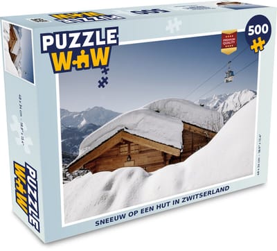 Puzzel Sneeuw op een hut in Zwitserland - Legpuzzel - Puzzel 500 stukjes