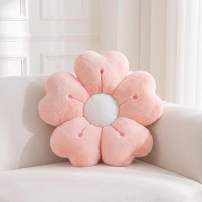 Bloemen sierkussen - Roze vloerkussen met bloemenprint - Zacht en pluizig - Creëert een mooie sfeer - Geschikt voor meisjeskamers, slaapkamerdecoratie, banken, stoelen, bedden en kinderkamers, enz. - 35 x 35 cm