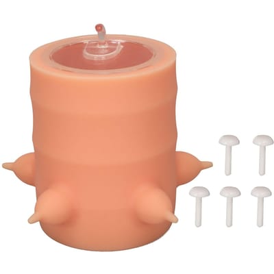 Distributeur de lait pour animaux de compagnie 400 ml, plusieurs tétines, en silicone souple, de gros calibre, avec couvercle beige