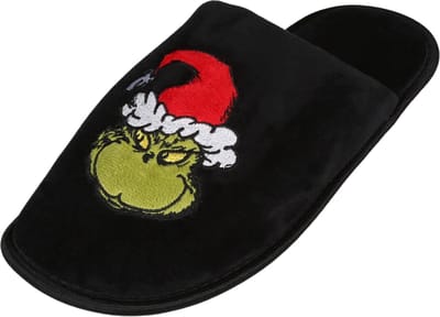 The Grinch Herensloffen, zwarte velours huisschoenen
