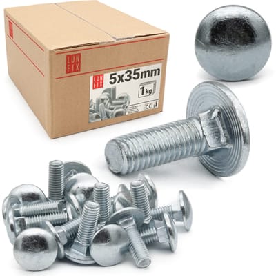 LUN FIX - Slotbouten M5x35mm verzinkt paddenstoelkop DIN 603 - 1kg
