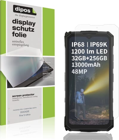 dipos – 4x Matte Beschermfolie geschikt voor DOOGEE Fire 5 Ultra | Krasbestendige & antireflecterende Screenprotector Ultra-Thin