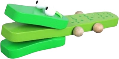 Houten Vingercastagnetten Krokodilvorm Muziekinstrument voor Kinderen