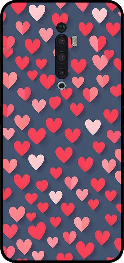 Smartphonica Telefoonhoesje Geschikt voor Oppo Reno 2Z met Roze en Rode Hartjes Opdruk - TPU Backcover Case With Rosé and Red Heart Design geschikt voor Oppo Reno2 Z