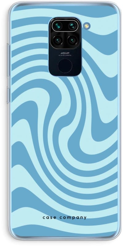 Case Company® - Hoesje geschikt voor Xiaomi Redmi Note 9 hoesje - Swirl Blauw - Soft Cover Telefoonhoesje - Bescherming aan alle Kanten en Schermrand