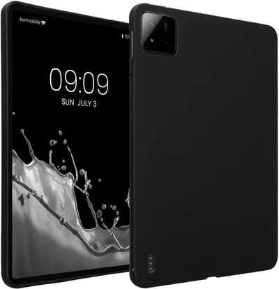 kwmobile Hoes geschikt voor Xiaomi Pad 7 / Pad 7 Pro - Siliconenhoes voor tablet in mat zwart - Tablet cover