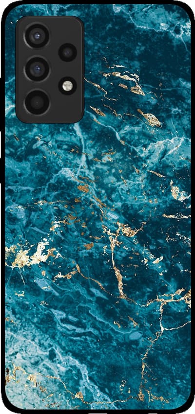 Smartphonica Telefoonhoesje voor Samsung Galaxy A52 met marmer opdruk - TPU backcover case marble design - Blauw geschikt voor Samsung Galaxy A52