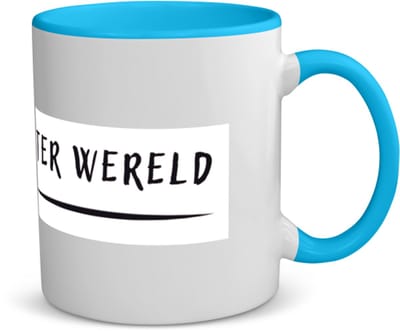 Akyol - beste moeder ter wereld koffiemok - theemok - blauw - Moeder - mother - leuk cadeau voor je moeder - 350 ML inhoud