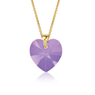Montebello Ketting Fleur HZ114 - SwarovskiHart - 925 Zilver Verguld - Ø14mm - 50cm