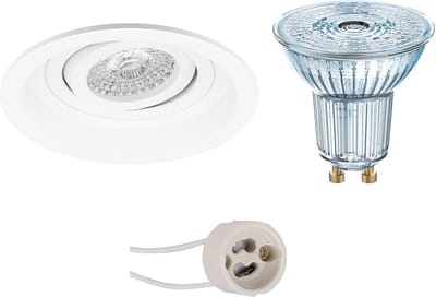 LED Spot Set - LEDVANCE Parathom PAR16 940 36D - Proma Domy Pro - GU10 Fitting - Dimbaar - Inbouw Rond - Mat Wit - 3.4W - Natuurlijk Wit 4000K - Verdiept - Kantelbaar - Ø105mm