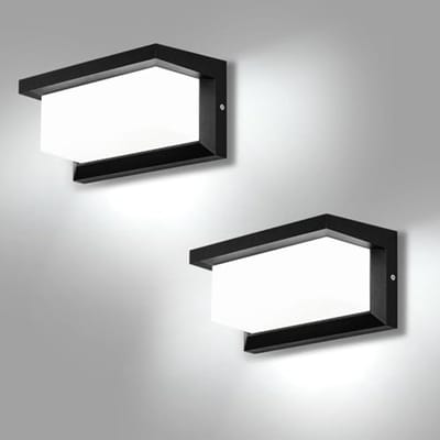 LED Wandleuchte Buiten 2 Stuks 18W IP66 Waterdicht | Rechthoekige Aluminium Wandlamp voor Buitenruimte | Koud Wit 6000K