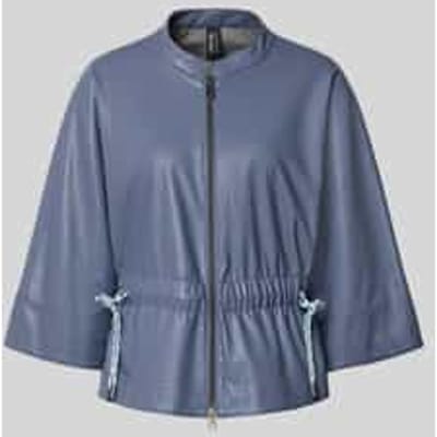 Blazer in leerlook met opstaande kraag