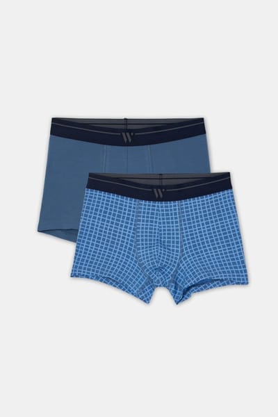 Woody duopack boxershort heren - donkergrijs/blauw - 252-10-QLM-Z/014 - maat M