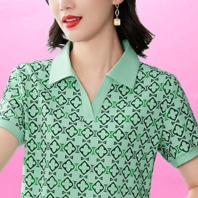 Bedrukt POLO Shirt voor Dames In Zomer Nieuwe Modieuze Moeder Zomer Slim Top voor Dames M