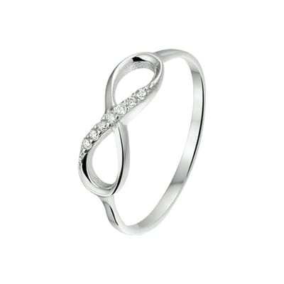 Zilver Gerhodineerde Ring infinity zirkonia 1325095 16.00 mm (50)