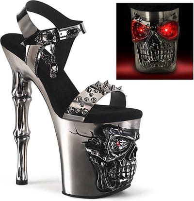 Pleaser - RAPTURE812LT Sandaal met enkelband, Paaldans schoenen - US 10 - 40 Shoes - Chroomkleurig