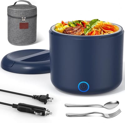 Elektrische Lunchtrommel 1.2L met RVS Binnenpan - Opwarmen Onderweg (12V/24V/220V)