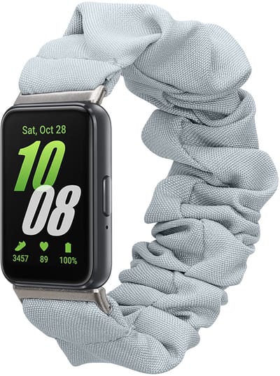 kwmobile elastisch bandje voor smartwatch - geschikt voor Samsung Galaxy Fit 3 - Horlogebandje van katoen - In lichtblauw
