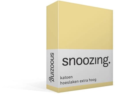 Snoozing - Katoen - Extra Hoog - Hoeslaken - Eenpersoons - 70x200 cm - Geel