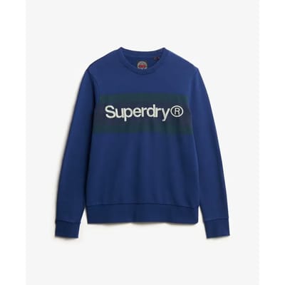 Superdry - Core Logo relaxt gestreept sweatshirt met ronde hals - Heren - Truien