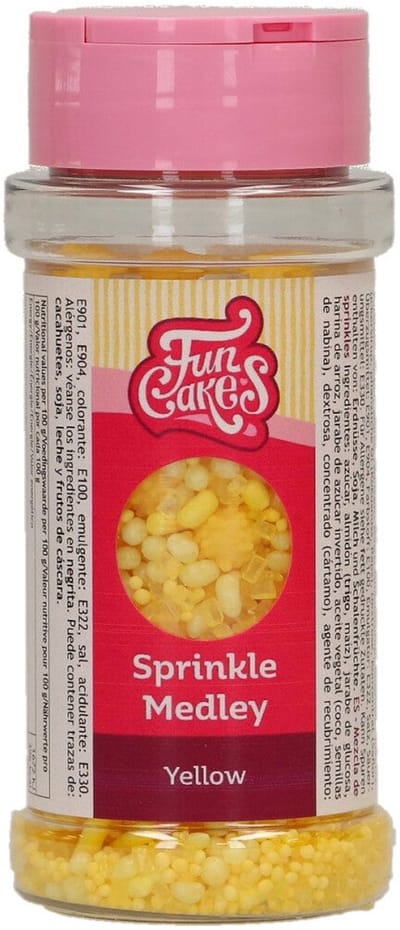 FunCakes Sprinkle Medley - Geel - 70g - Eetbare Taartdecoratie