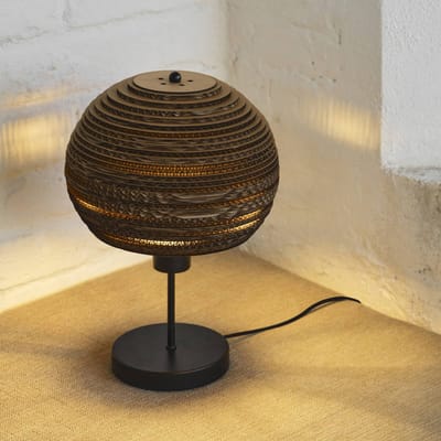 OSRAM tafellamp Decor Cardboard Ball bruin van golfkarton, lichtgewicht, E27, 260 mm diameter, lampenkap van gerecycled materiaal, duurzaam dankzij vervangbare lichtbron, eenvoudig te installeren