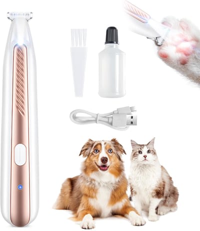 longziming -Waterdichte Voettrimmer met LED-licht – F3 Standaardmodel met Vervangbare RVS Klinge – Precisie Pedicure voor Droge en Natte Voeten – Compact en Veilig voor Thuisgebruik