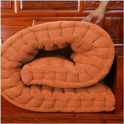 Tuinkussen Rechthoekig - Bankkussen Zitkussen - Buiten Zitten - Dikke Comfortabele Vulling - 50x110 cm - Oranje