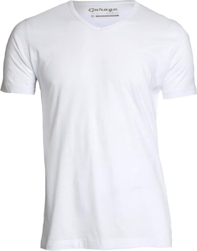 Garage 104 - Regular Fit 2-pack T-shirt V-hals korte mouw wit S 100% katoen