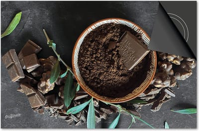 Inductie beschermer 60x60 - afdekplaat inductie mat - Dietrix Kookplaat beschermer - Exclusief - Flatlay - Chocola met takjes
