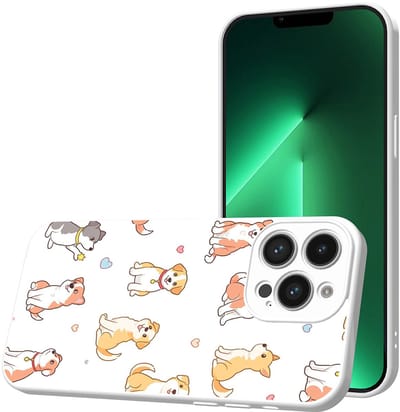 Smartphonica Telefoonhoesje Geschikt voor iPhone 13 Pro met Honden opdruk - TPU Back Cover Case Dogs Design - Wit geschikt voor iPhone 13 Pro