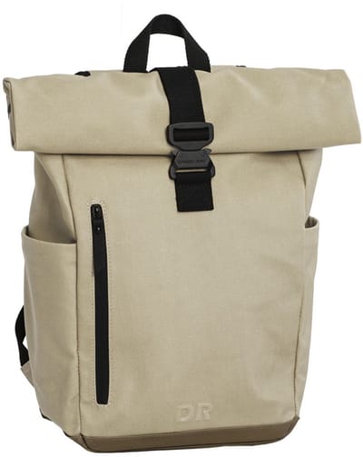 Daniel Ray Griffith Coated Canvas Rolltop Rugzak - Laptoprugzak 15,6 inch - Schoolrugzak 22 Liter - Spat Waterdicht - Beige