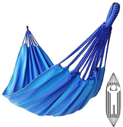 Hangmat voor 1 persoon 200x100 cm - Duurzame katoen hangmat voor binnen en buiten - Ideaal voor tuin en balkon