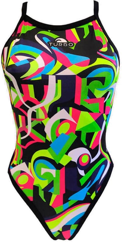 Turbo Geo Abstract Zwemkleding Veelkleurig 11-12 Years Meisje
