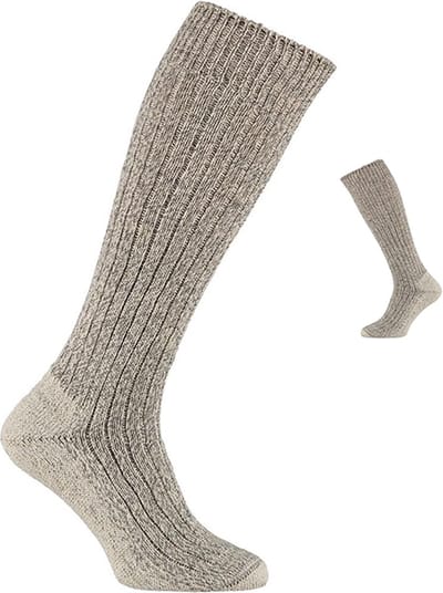 Angro - 3-Pack - Stevige Noorse Kniekousen - Badstof Voetbed - Merino Wol - Meraklon - Heren / Dames - grijs - 39-42 - 126000001