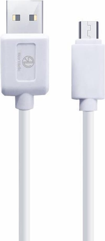 Micro Rico Vitello snel oplaadkabel- datakabel naar USB, extra sterk 1 meter/ hoge kwaliteit/geschikt voor Samsung S7 edge- S7-S6 edge +-S6 edge-S6- Samsung J en A serie Huawei/HTC/Nokia Lumia/LG/ Xiaomi Mi met micro oplaadpoort Wit